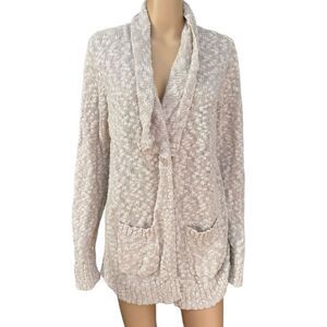 Chico’s ivory ramie/cotton blend open front cardigan size 3 or XL